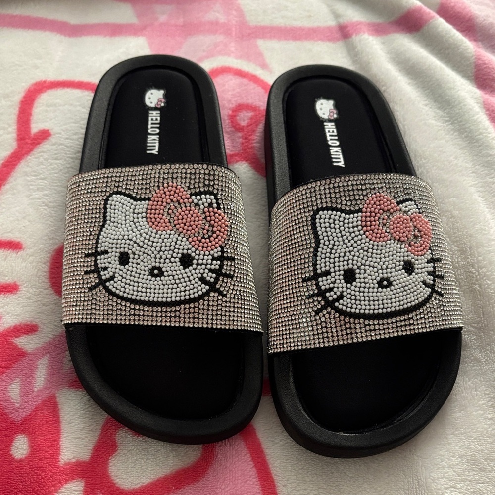 Hello Kitty Rhinestone Slide Sandals